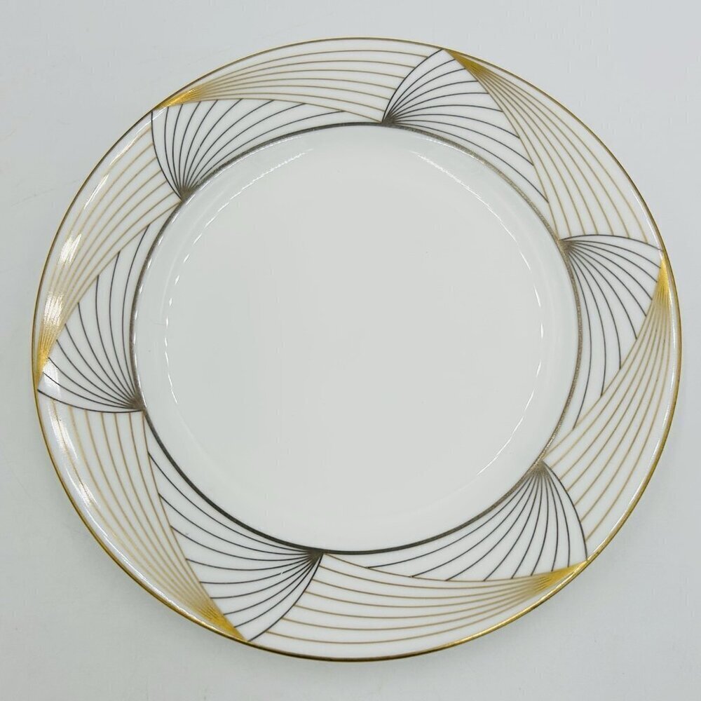 Nikko L 'Etoile Fine Bone China Salad Plate 7 7/8" Gold Silver Trim Japan